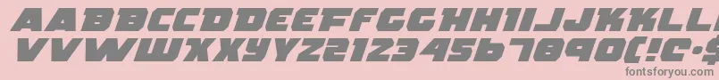フォントRogueHeroExpandedItalic – ピンクの背景に灰色の文字