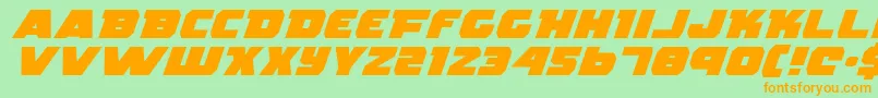 Police RogueHeroExpandedItalic – polices orange sur fond vert