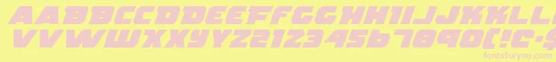 RogueHeroExpandedItalic Font – Pink Fonts on Yellow Background