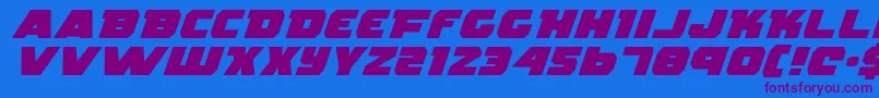RogueHeroExpandedItalic Font – Purple Fonts on Blue Background