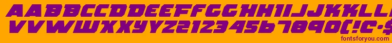 RogueHeroExpandedItalic Font – Purple Fonts on Orange Background