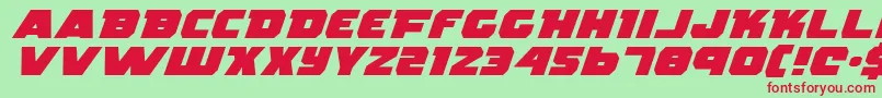 RogueHeroExpandedItalic Font – Red Fonts on Green Background