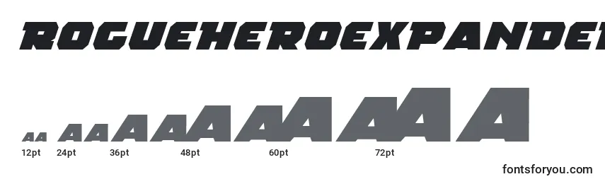RogueHeroExpandedItalic Font Sizes