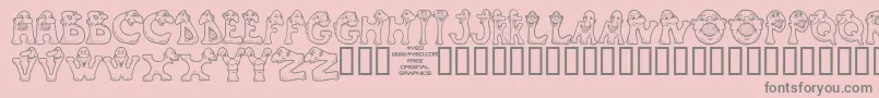 4yeomons Font – Gray Fonts on Pink Background