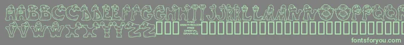 4yeomons Font – Green Fonts on Gray Background