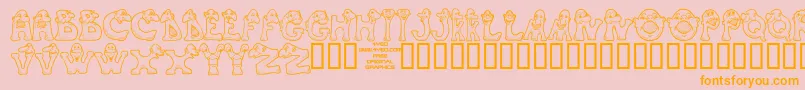 4yeomons Font – Orange Fonts on Pink Background