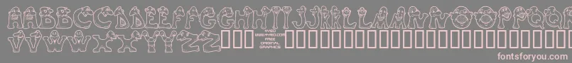 4yeomons Font – Pink Fonts on Gray Background