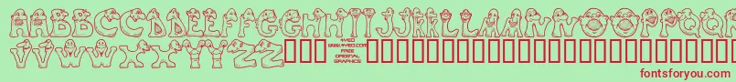 Шрифт 4yeomons – красные шрифты на зелёном фоне