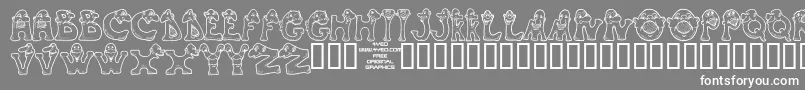 フォント4yeomons – 灰色の背景に白い文字