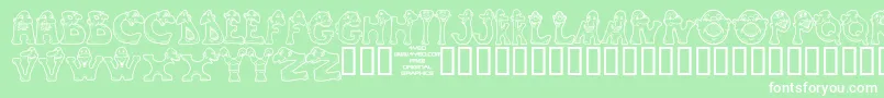 4yeomons Font – White Fonts on Green Background