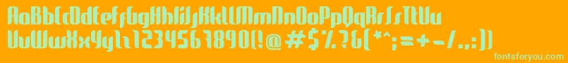 GlideSketchSolid Font – Green Fonts on Orange Background