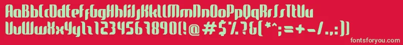 GlideSketchSolid Font – Green Fonts on Red Background