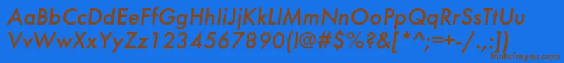 Шрифт FuturafuturiscItalic – коричневые шрифты на синем фоне