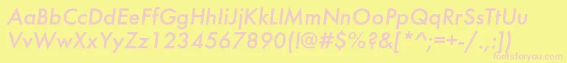 FuturafuturiscItalic-fontti – vaaleanpunaiset fontit keltaisella taustalla