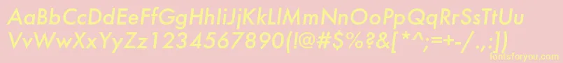 FuturafuturiscItalic Font – Yellow Fonts on Pink Background