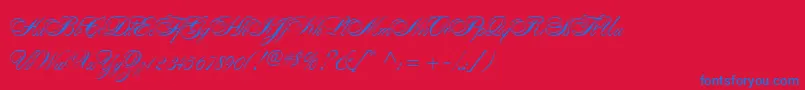 AlexandraScript Font – Blue Fonts on Red Background
