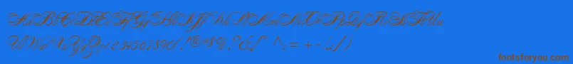 AlexandraScript Font – Brown Fonts on Blue Background