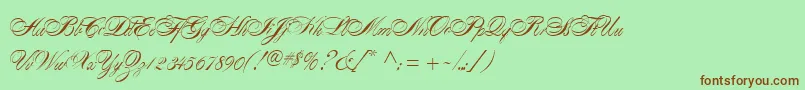 AlexandraScript Font – Brown Fonts on Green Background