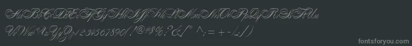 AlexandraScript Font – Gray Fonts on Black Background