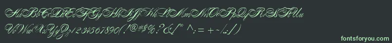 AlexandraScript Font – Green Fonts on Black Background
