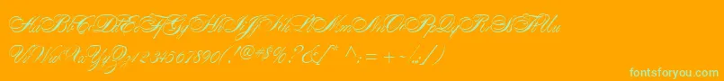 AlexandraScript Font – Green Fonts on Orange Background