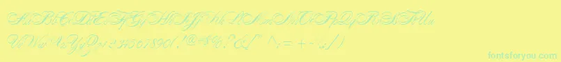 AlexandraScript Font – Green Fonts on Yellow Background