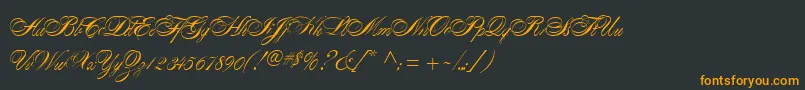 AlexandraScript Font – Orange Fonts on Black Background