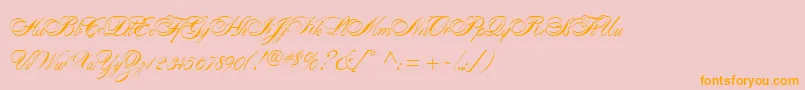 AlexandraScript Font – Orange Fonts on Pink Background