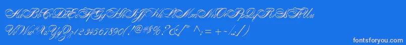 AlexandraScript Font – Pink Fonts on Blue Background