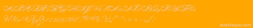 AlexandraScript Font – Pink Fonts on Orange Background