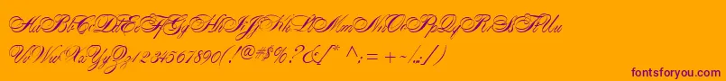 AlexandraScript Font – Purple Fonts on Orange Background