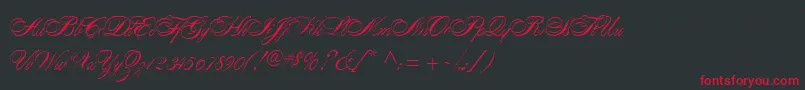 AlexandraScript Font – Red Fonts on Black Background