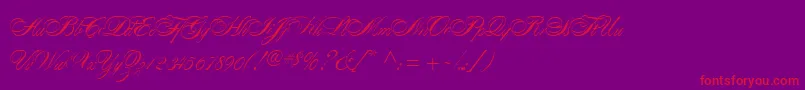 AlexandraScript Font – Red Fonts on Purple Background