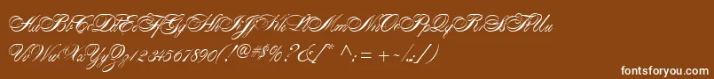 AlexandraScript Font – White Fonts on Brown Background
