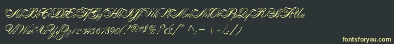 AlexandraScript Font – Yellow Fonts on Black Background