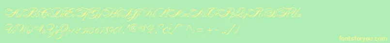 AlexandraScript Font – Yellow Fonts on Green Background