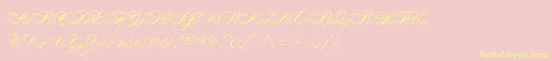 AlexandraScript Font – Yellow Fonts on Pink Background