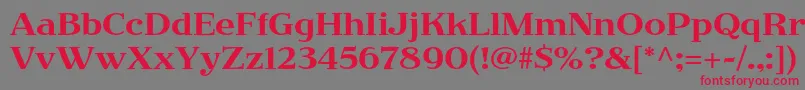 Czcionka JimbostdRegular – czerwone czcionki na szarym tle
