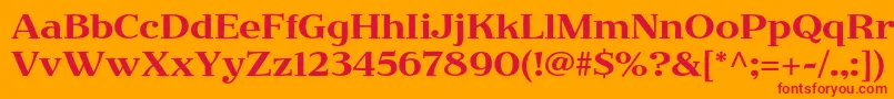 JimbostdRegular Font – Red Fonts on Orange Background