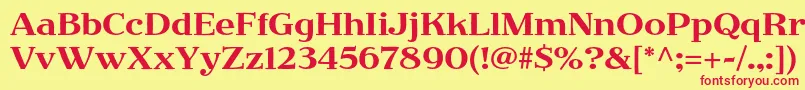 JimbostdRegular Font – Red Fonts on Yellow Background
