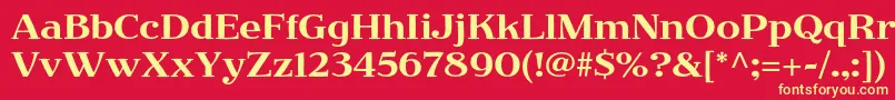 JimbostdRegular-fontti – keltaiset fontit punaisella taustalla