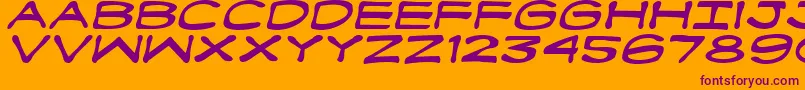 FanboyHardcoreItalic Font – Purple Fonts on Orange Background