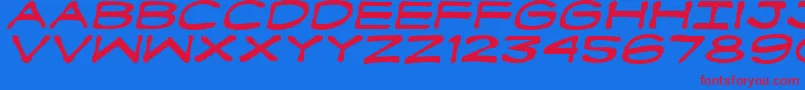 FanboyHardcoreItalic Font – Red Fonts on Blue Background