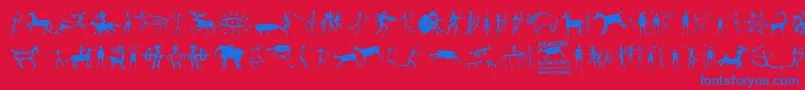 PrehistoricPaintings Font – Blue Fonts on Red Background