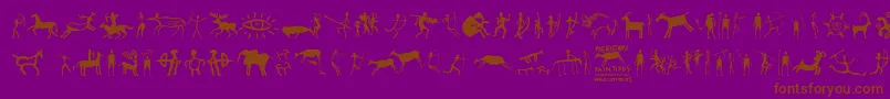 PrehistoricPaintings Font – Brown Fonts on Purple Background