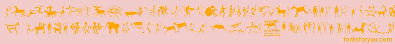 PrehistoricPaintings Font – Orange Fonts on Pink Background