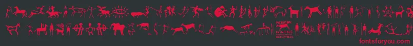 PrehistoricPaintings Font – Red Fonts on Black Background