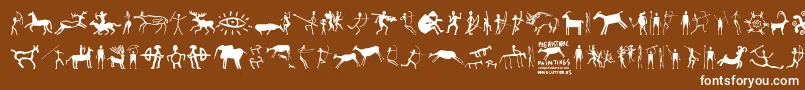 PrehistoricPaintings Font – White Fonts on Brown Background