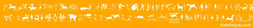 PrehistoricPaintings Font – White Fonts on Orange Background