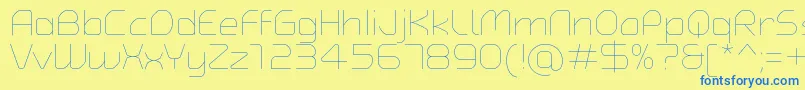 TypoAngularRoundedThinDemo Font – Blue Fonts on Yellow Background